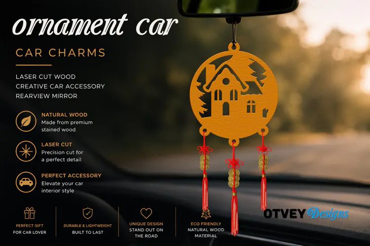 Christmas Car Charms laser Cut