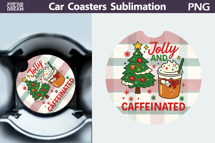 Christmas Car Coaster | Christmas Quote Round Coaster