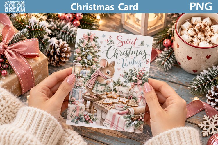 Christmas Greeting Card | Sweet Christmas Mouse example image 1