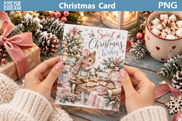 Christmas Greeting Card | Sweet Christmas Mouse