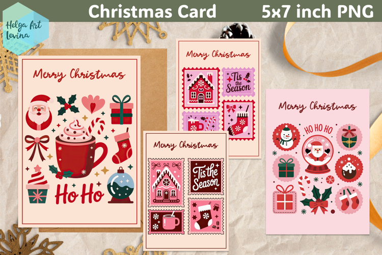 Christmas postage stamp Card
