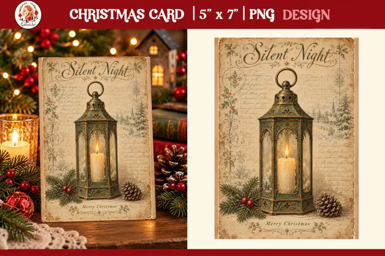 Vintage Christmas Card. Antique Christmas Postcard