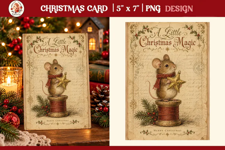 Vintage Christmas Card. Antique Christmas Postcard