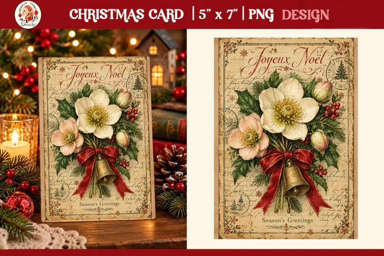 Vintage Christmas Card. Antique Christmas Postcard