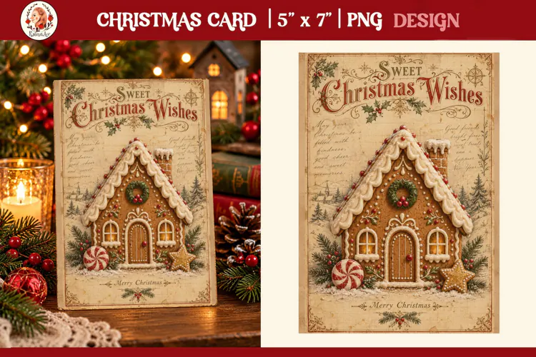 Vintage Christmas Card. Antique Christmas Postcard