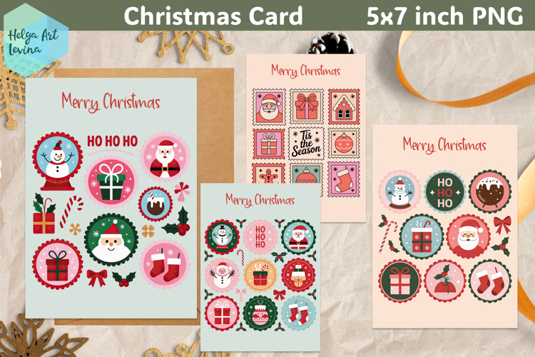 Christmas postage stamp Card