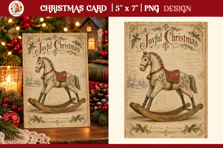 Vintage Christmas Card. Antique Christmas Postcard