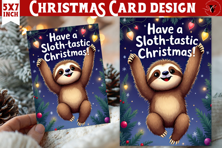 Cute Christmas Card | Christmas Sloth