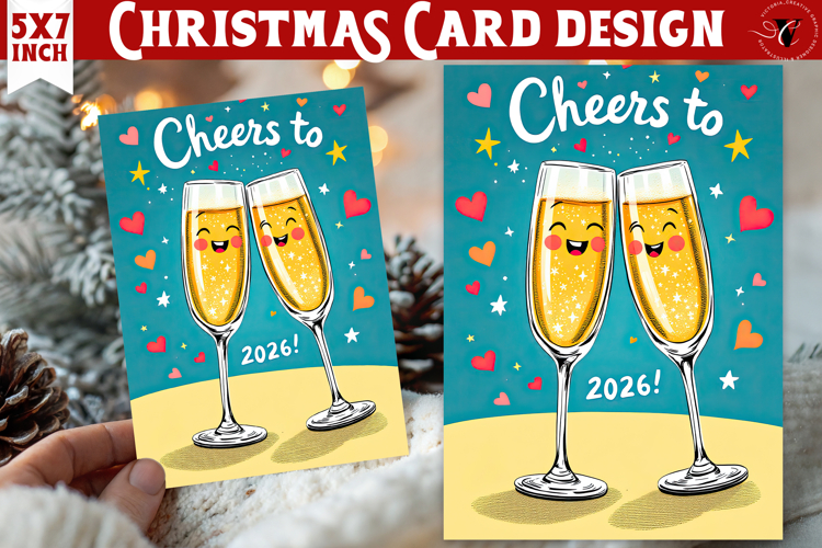 Cute Christmas Card | Christmas champagne