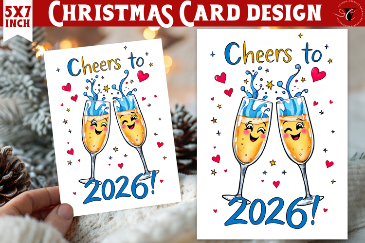 Cute Christmas Card | Christmas champagne