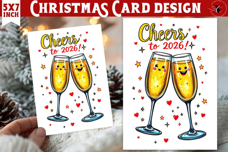 Cute Christmas Card | Christmas champagne