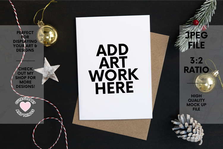 Christmas Card Mock Up | Dark Christmas Mock Up