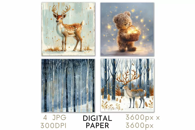 Christmas Card Paper Watercolor JPG