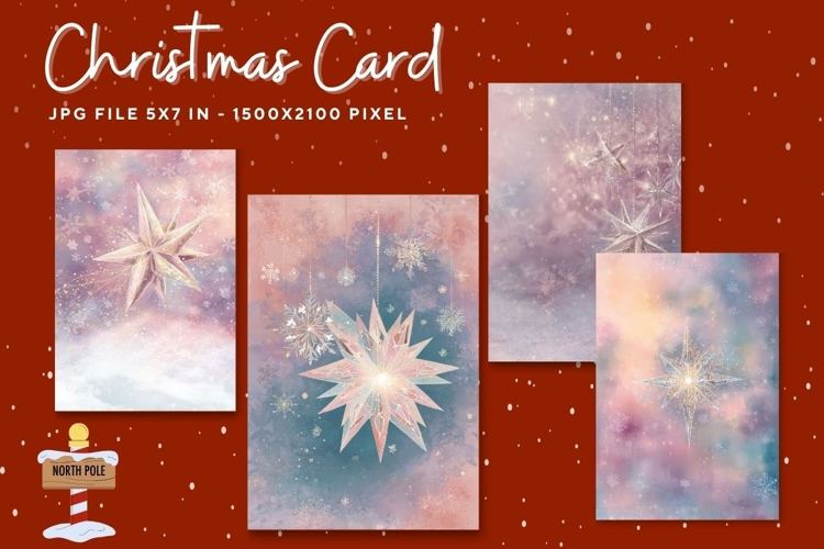 Merry Christmas Card Vintage Winter Snow Greeting Card_3