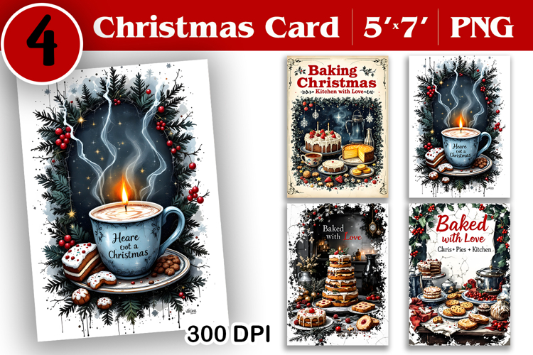 Merry Christmas Card. Printable cards. Coffee christmas
