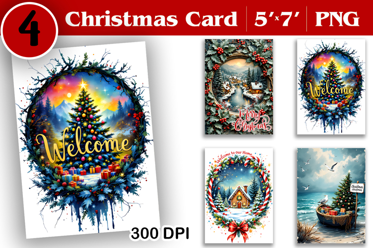 Merry Christmas Card. Printable cards. Winter design