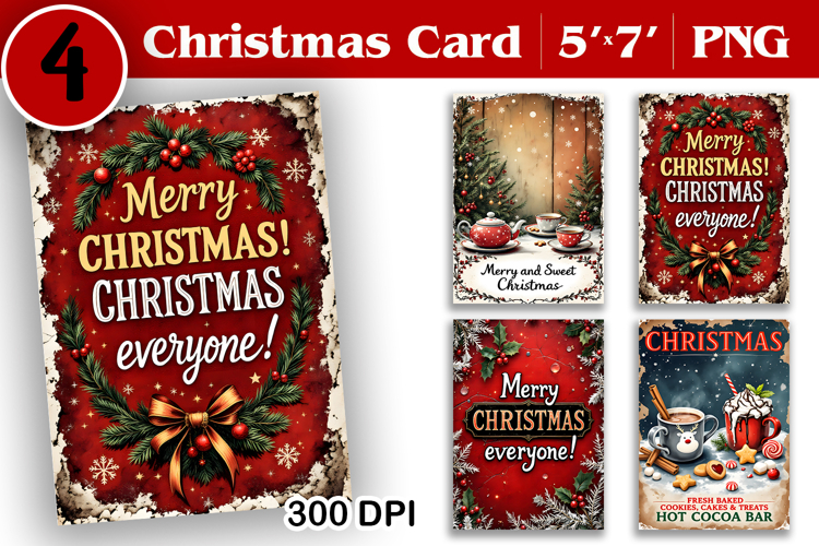 Merry Christmas Card. Printable cards. Coffee christmas