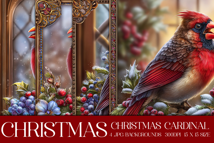 Christmas Background, Christmas Cardinal Bird Background s11