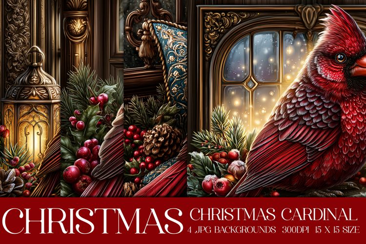 Christmas Background, Christmas Cardinal Bird Background s15