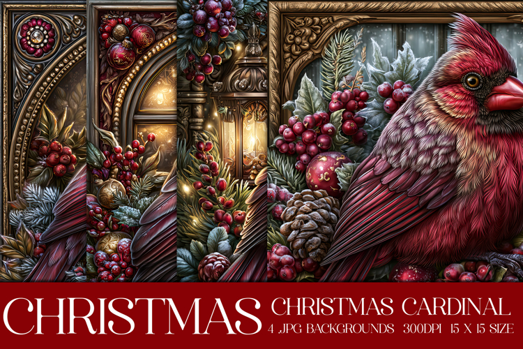 Christmas Background, Christmas Cardinal Bird Backgrounds s8