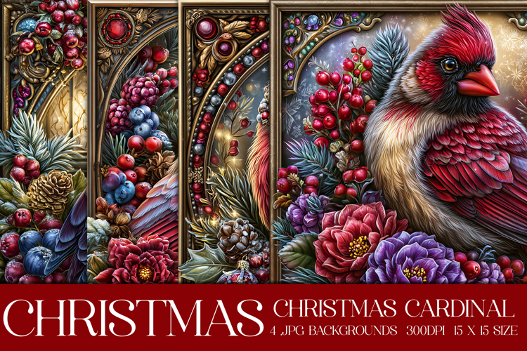Christmas Background, Christmas Cardinal Bird Backgrounds s9