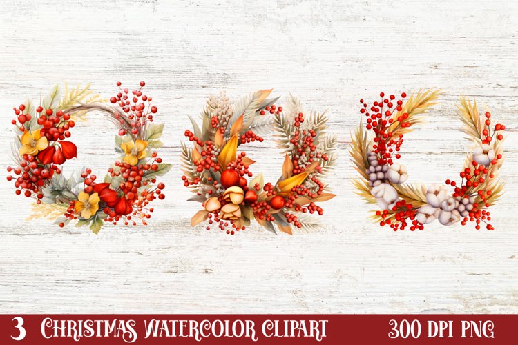 Christmas Cardinal Watercolor Clipart, Christmas Cardinal