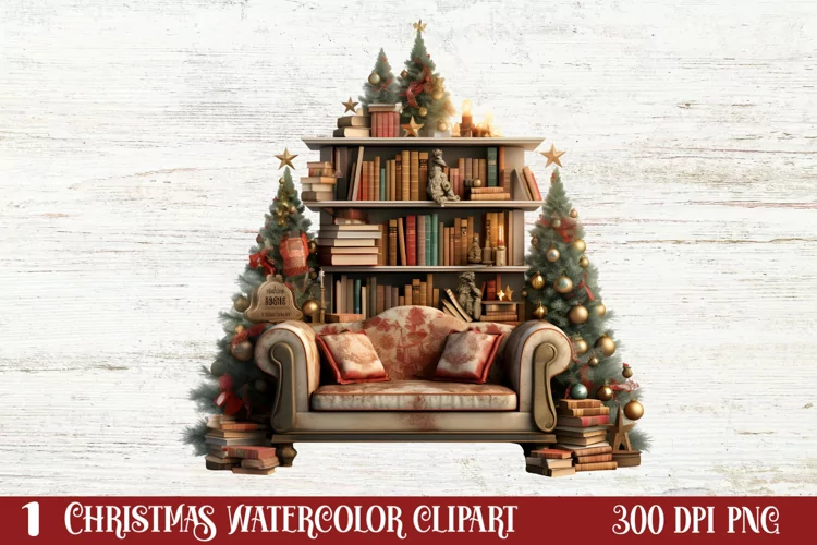 Christmas Cardinal Watercolor Clipart, Christmas Cardinal