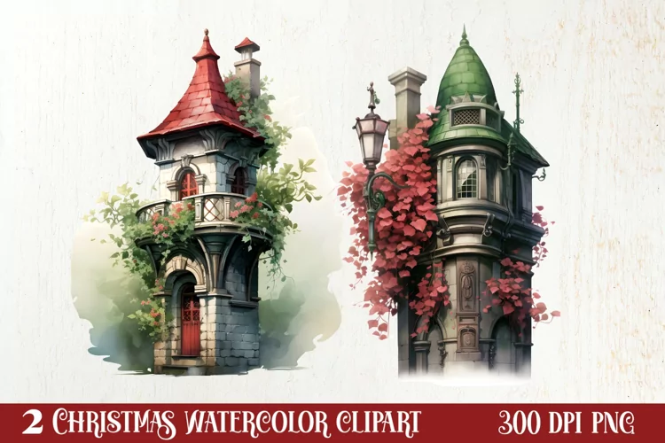Christmas Castle Clipart Sublimation, Christmas PNG