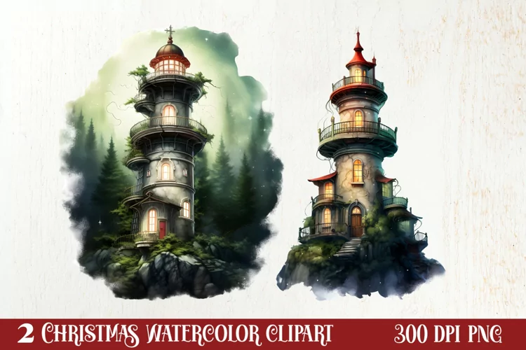 Christmas Castle Clipart Sublimation, Christmas PNG