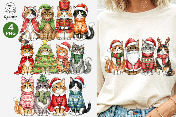 Retro Meowy Christmas Png Cat Lovers Xmas Shirt Design