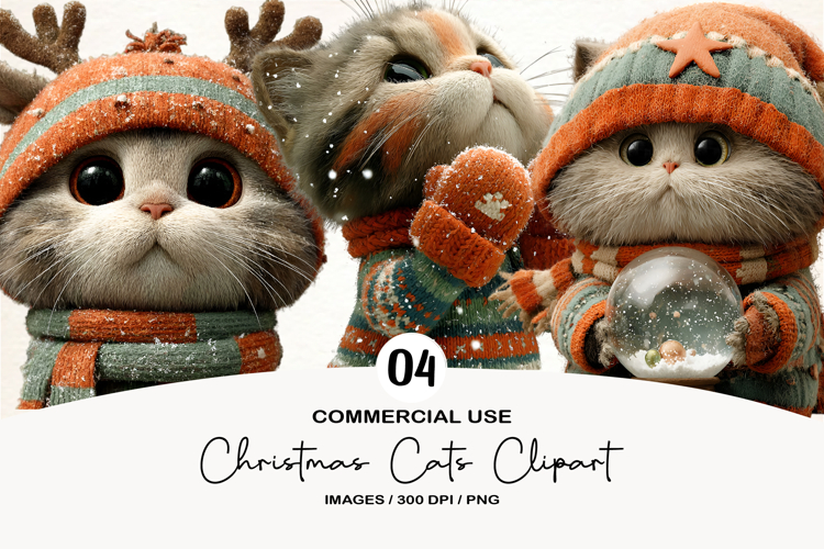 Christmas Cats Clipart