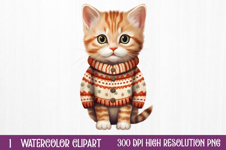 Christmas Cats Sublimation Clipart, Christmas Cats Clipart