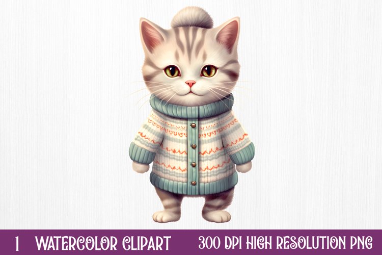 Christmas Cats Sublimation Clipart, Christmas Cats Clipart