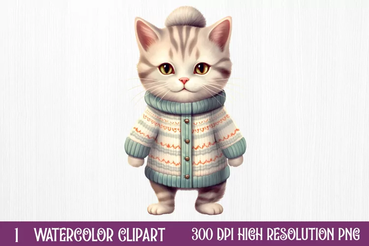Christmas Cats Sublimation Clipart, Christmas Cats Clipart