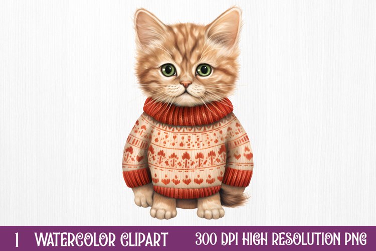 Christmas Cats Sublimation Clipart, Christmas Cats Clipart