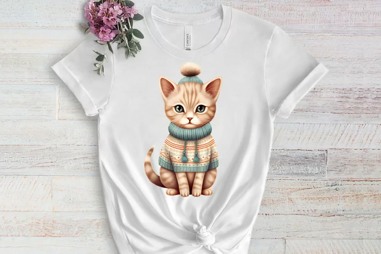 Christmas Cats Sublimation Clipart, Christmas Cats Clipart