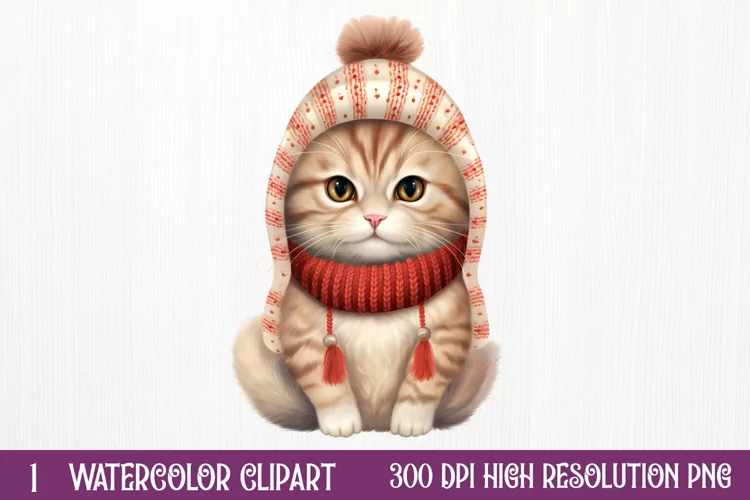 Christmas Cats Sublimation Clipart, Christmas Cats Clipart