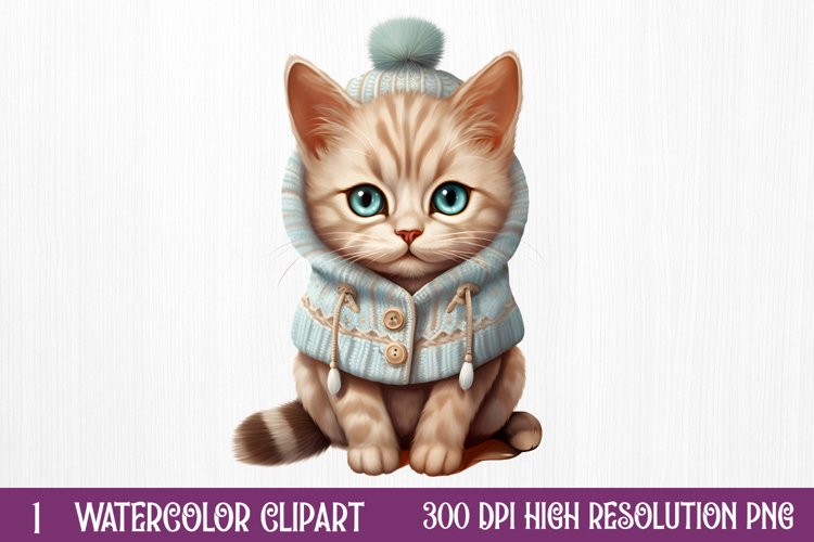 Christmas Cats Sublimation Clipart, Christmas Cats Clipart