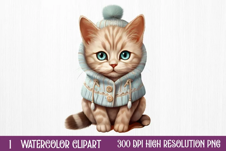 Christmas Cats Sublimation Clipart, Christmas Cats Clipart