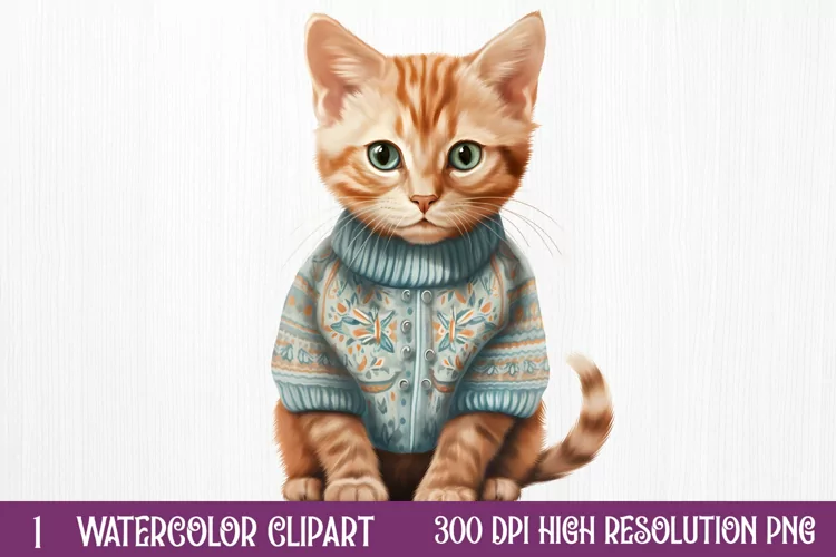 Christmas Cats Sublimation Clipart, Christmas Cats Clipart