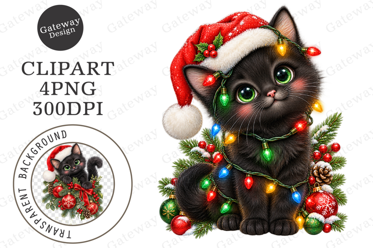 Christmas Cats Clipart PNG
