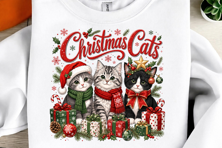 Christmas Cats Sublimation Png