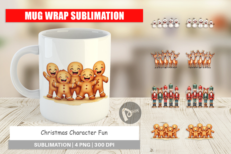 Christmas Character Fun Mug Wrap