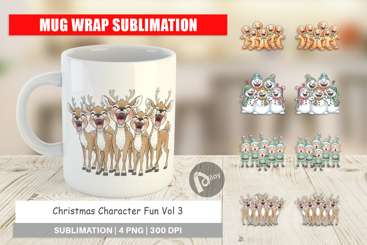 Christmas Character Fun 2 Mug Wrap