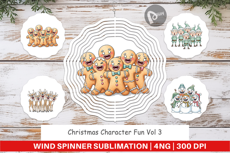 Christmas Character Fun 2 Wind Spinner