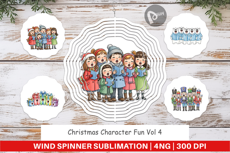 Christmas Character Fun 2 Wind Spinner