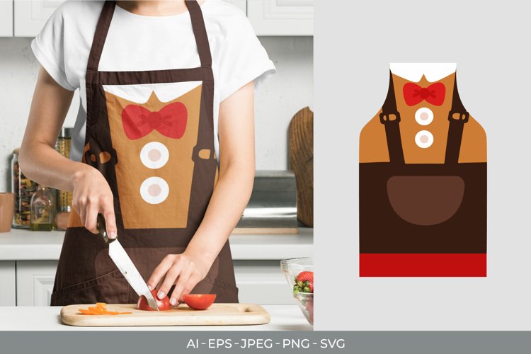 Gingerbread for Apron Template Sublimation