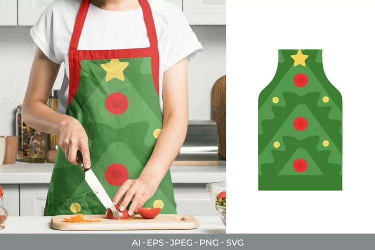Christmas Tree for Apron Template Sublimation