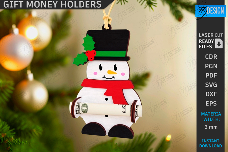 Christmas Characters Laser Cut|Christmas Money Card|Xmas SVG