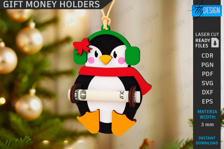 Christmas Characters Laser Cut|Christmas Money Card|Xmas SVG